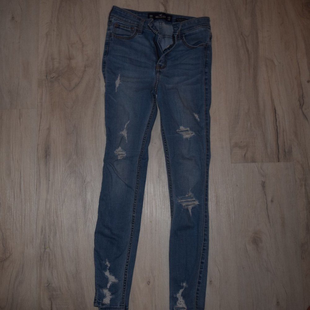 high waisted ripped hollister jeans